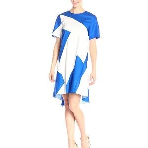 Donna Morgan Geo Print High Low Charmuse Dress - Size 6